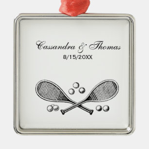 Sport  getransformeerde Tennis Racquet Tennis Ball Metalen Ornament