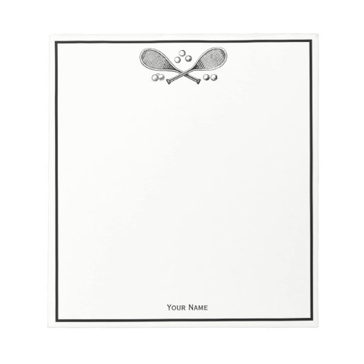 Sport  getransformeerde Tennis Racquet Tennis Ball Notitieblok (Voorkant)