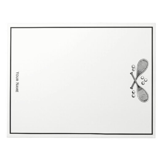 Sport  getransformeerde Tennis Racquet Tennis Ball Notitieblok (Voorkant)