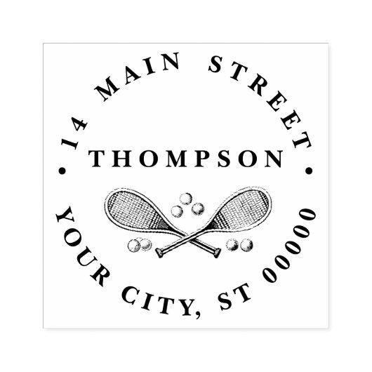 Sport  getransformeerde Tennis Racquet Tennis Ball Rubberstempel (Afrduk)