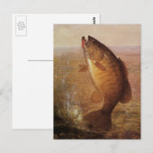  sport Gevist, Largemouth bruine basvis Briefkaart (Voorkant / Achterkant)