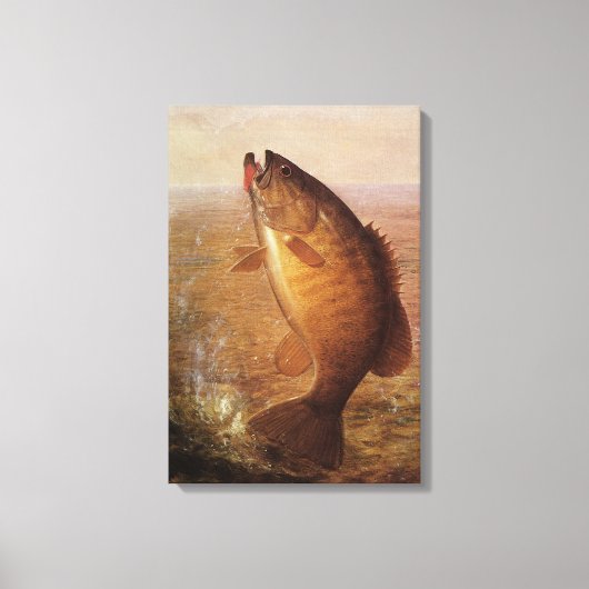  sport Gevist, Largemouth bruine basvis Canvas Afdruk (Voorkant)