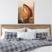 sport Gevist, Largemouth bruine basvis Canvas Afdruk (Insitu (Slaapkamer))
