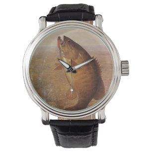  sport Gevist, Largemouth bruine basvis Horloge