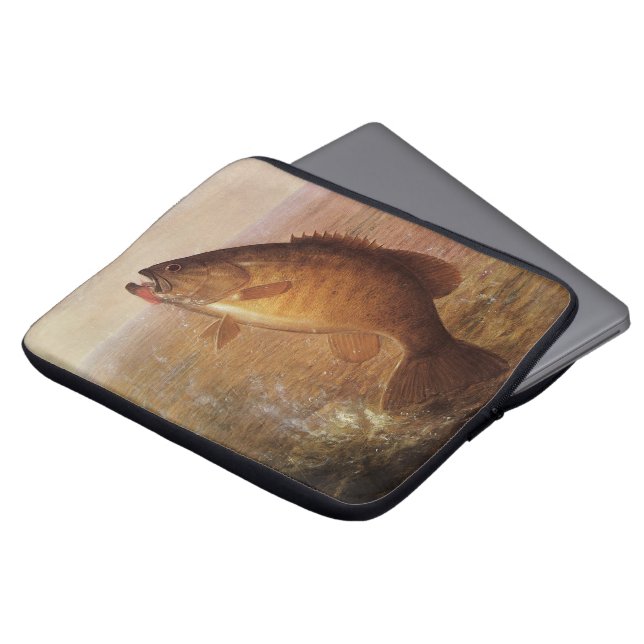  sport Gevist, Largemouth bruine basvis Laptop Sleeve (Voorkant top)
