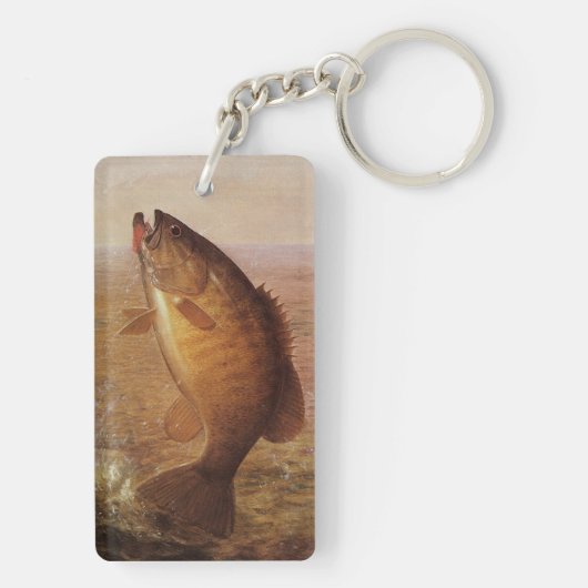  sport Gevist, Largemouth bruine basvis Sleutelhanger (achterkant)