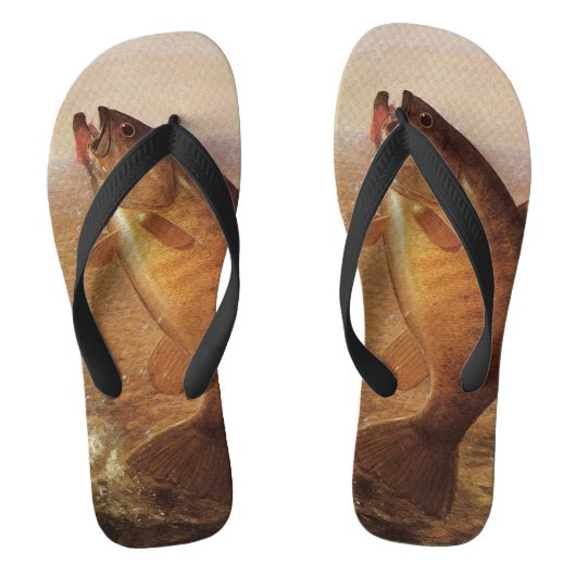 sport Gevist, Largemouth bruine basvis Teenslippers (Voetbed)