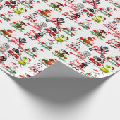 Sport Gevulde Kerst Cartoons Cadeaupapier (Hoek)