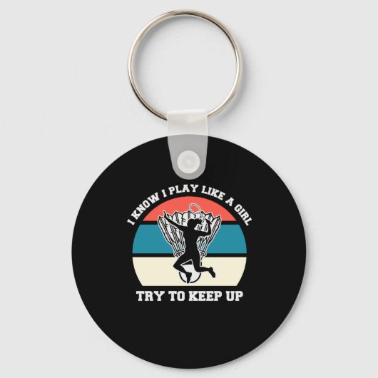 Sport Girl Love Plays Badminton Sleutelhanger (Voorkant)