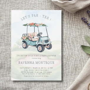 Sport Golf Bloemstuk Kar Laat Par-Tee Baby Shower Kaart