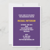 Sport Guy Fotogradatie Party Uitnodiging Paars (Achterkant)