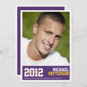 Sport Guy Fotogradatie Party Uitnodiging Paars (Voorkant / Achterkant)