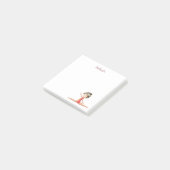 Sport gymnast die een gepersonaliseerde gespleten  post-it® notes (Schuin)