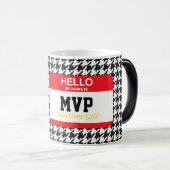 Sport Hallo mijn naam is het MVP Houndstooth Team  Magische Mok (Voorkant rechts)