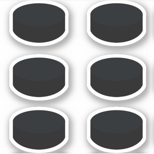 Sport Hockey 6 pcs Puck Sticker (Voorkant)