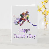 Sport Hockey Happy Vaderdag Kaart (Gele Bloem)