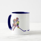 Sport Hockey Player kleurrijk Mok (Voorkant links)