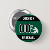 Sport Honkbal - Catcher - Groen - Creëer Je Eigen Ronde Button 5,7 Cm (Voorkant /achterkant)
