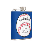 Sport Honkbal Coach Naam Team Jaar Blauw Heupfles (Rechts)