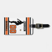 Sport Honkbal | Doe-het-zelf tekst | Oranje, Wit & Bagagelabel (Voorkant horizontaal)