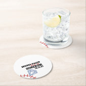 Sport honkbal homerun glans bruiloftsfeest ronde kartonnen onderzetter (Insitu)
