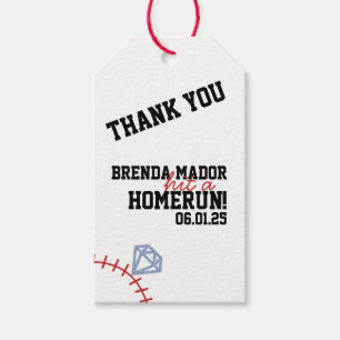 Sport honkbal homerun glitters bruiloftsfeest cadeaulabel