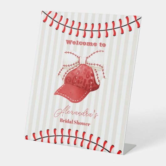 Sport Honkbal Homerun Vrijgezellenfeest Reclamebord Met Voetstuk (Voorkant)