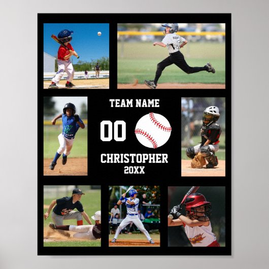 Sport Honkbal Kids Fotocollage Poster (Voorkant)