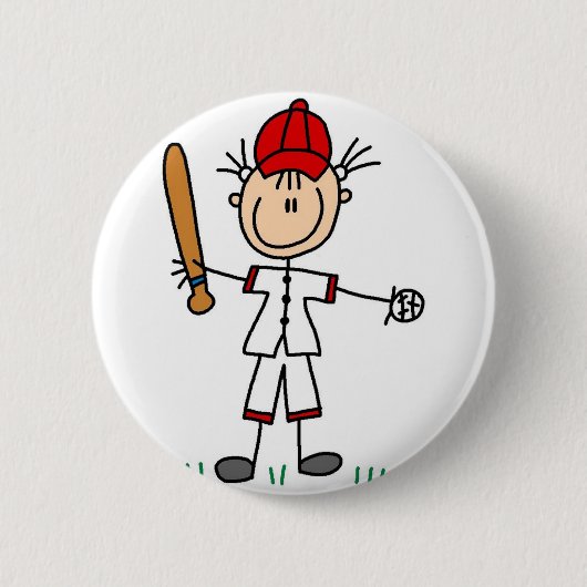 Sport honkbal knop ronde button 5,7 cm (Voorkant)