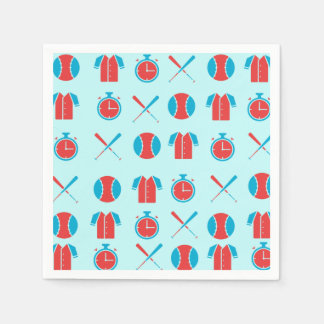 Sport Honkbal Spel Athletic Blauw Papier Servet