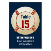 Sport Honkbal thema Gepersonaliseerde tafel nummer Kaart (Achterkant)