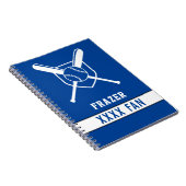 Sport honkbalfan EDITABLE SPORT KLEUREN, Notitieboek (Rechterzijde)