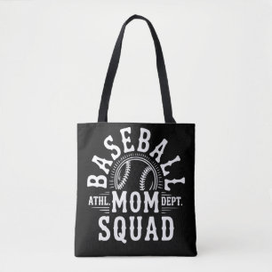 Sport honkbalmoeder squad tote bag