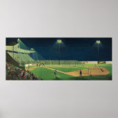  sport, honkbalspel bij nacht poster (Voorkant)