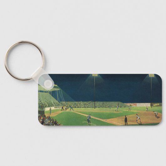  sport, honkbalspel bij nacht sleutelhanger (Achterkant)