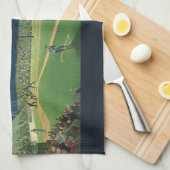  sport, honkbalspel bij nacht theedoek (Quarter Fold)