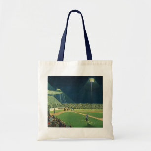  sport, honkbalspel bij nacht tote bag