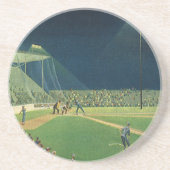 sport, honkbalspel bij nacht zandsteen onderzetter (Voorkant)