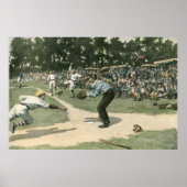  sport, honkbalspeler die naar huis glijdt poster (Voorkant)