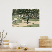  sport, honkbalspeler die naar huis glijdt poster (Keuken)