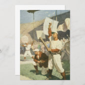  sport, honkbalspelers bij een spel (Voorkant / Achterkant)