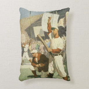  sport, honkbalspelers bij een spel accent kussen