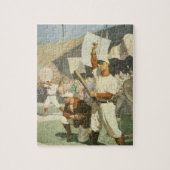 sport, honkbalspelers bij een spel legpuzzel (Verticaal)