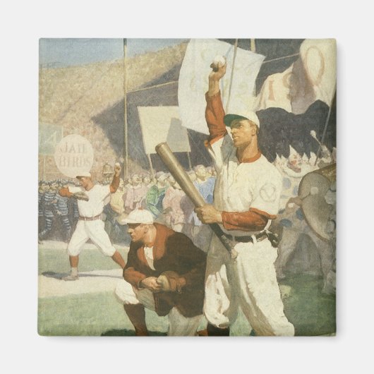  sport, honkbalspelers bij een spel magneet (Voorkant)