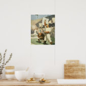  sport, honkbalspelers bij een spel poster (Keuken)