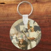  sport, honkbalspelers bij een spel sleutelhanger (Voorkant)