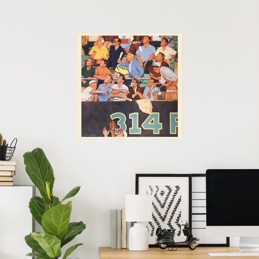  sport honkbalventilatoren die een spelletje bekij poster (Thuiskantoor)