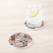 sport honkbalventilatoren die een spelletje bekij zandsteen onderzetter (Zijkant)