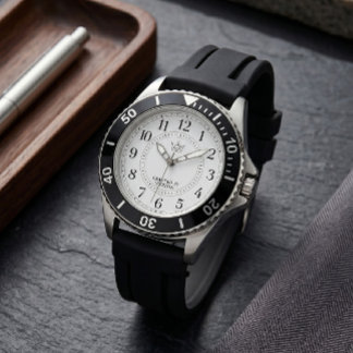 Sport horloge met zwarte duikersbezel en siliconen