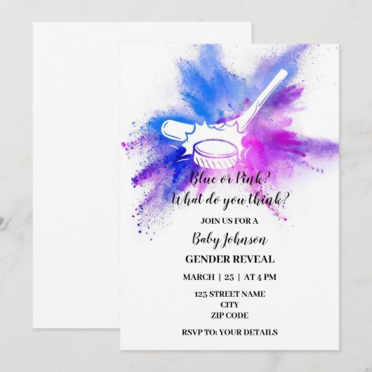 Sport Ice Hockey over geslacht Kaart (Voorkant / Achterkant)